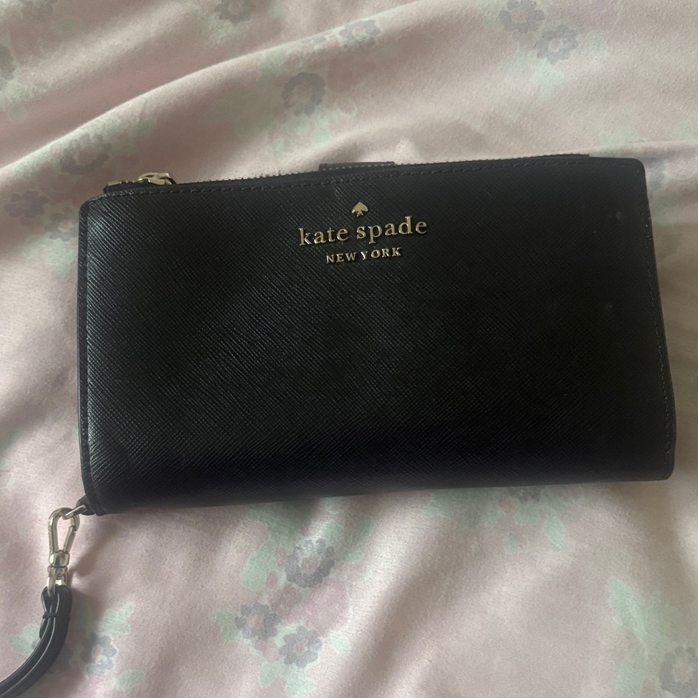 Kate Spade Black Leather Wristlet